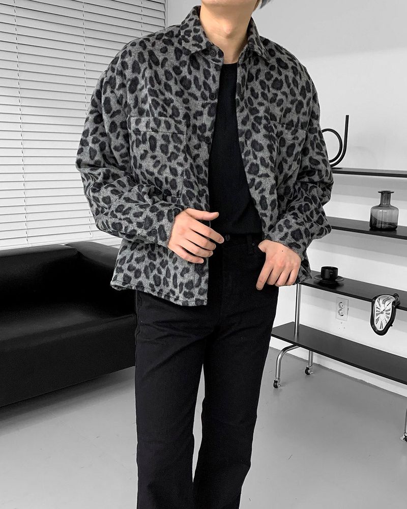 CR Wool Leopard Cropped Shirt (2 colors)