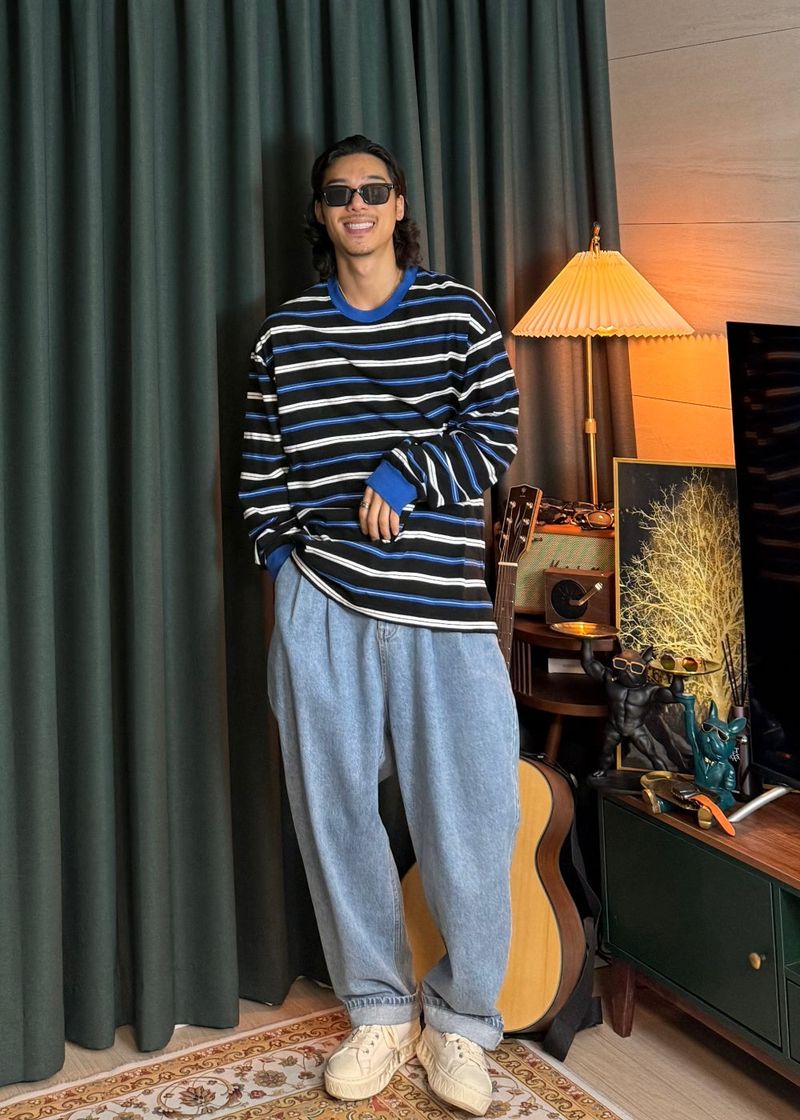 Striped Crown Long Sleeve 3COLOR