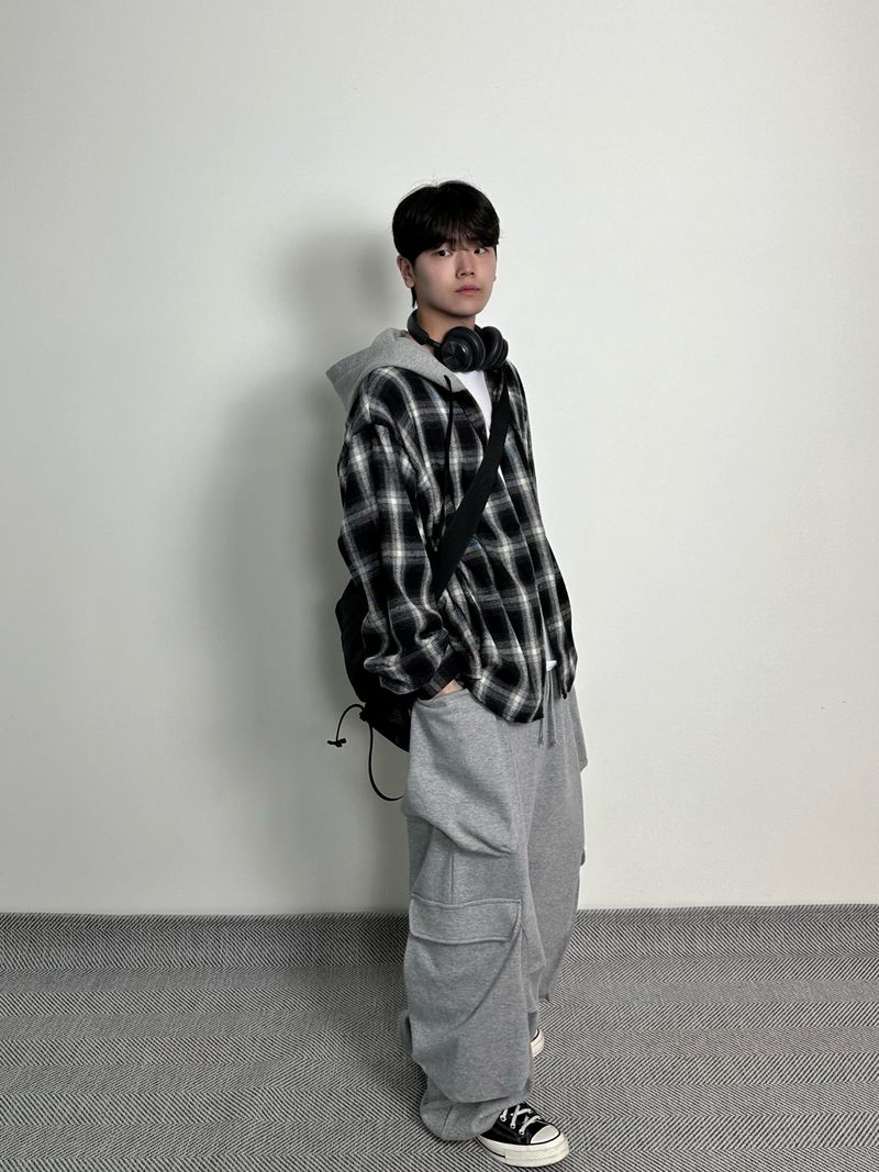 Henri hood over check shirts