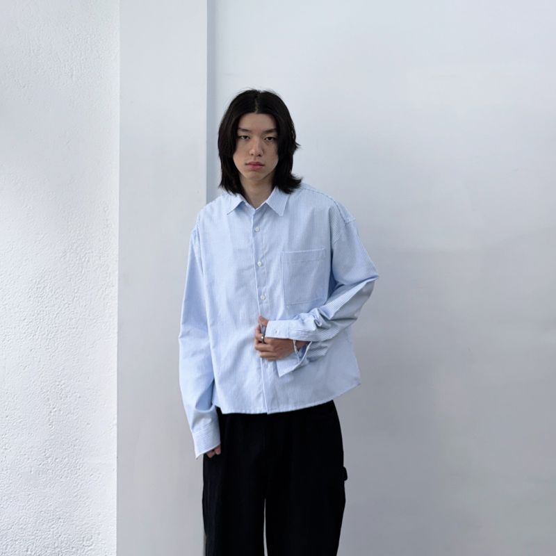 Daily Short-Length Stripe Shirt