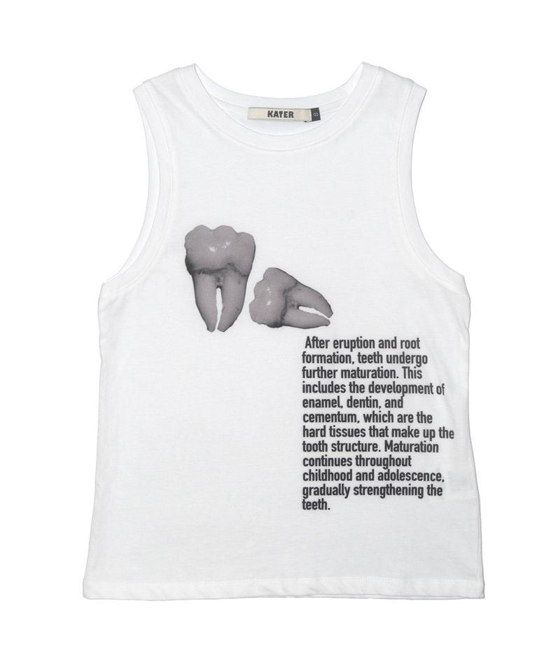 KATER(カーター)の「Teeth Sleeveless Tee White(Tops)」