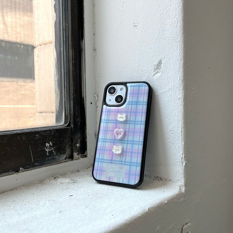 [MADE][Epoxy Bumper Case] Drawing Vintage Button Case ⋆ Pink