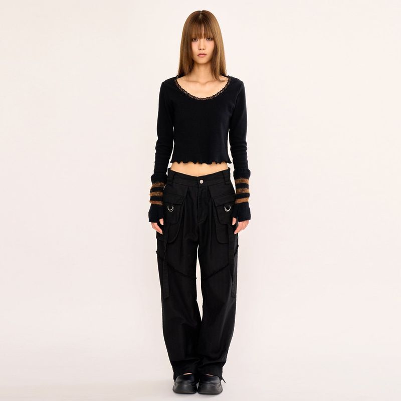 Layered Pocket Pant - Black