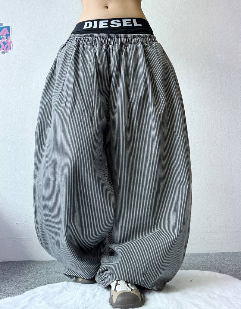 STRIPE BALLOON PANTS🩶💙 - 2 COLORS