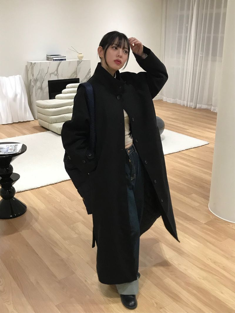 Verliebt high neck long coat