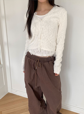 Frill knit cardigan(3color)