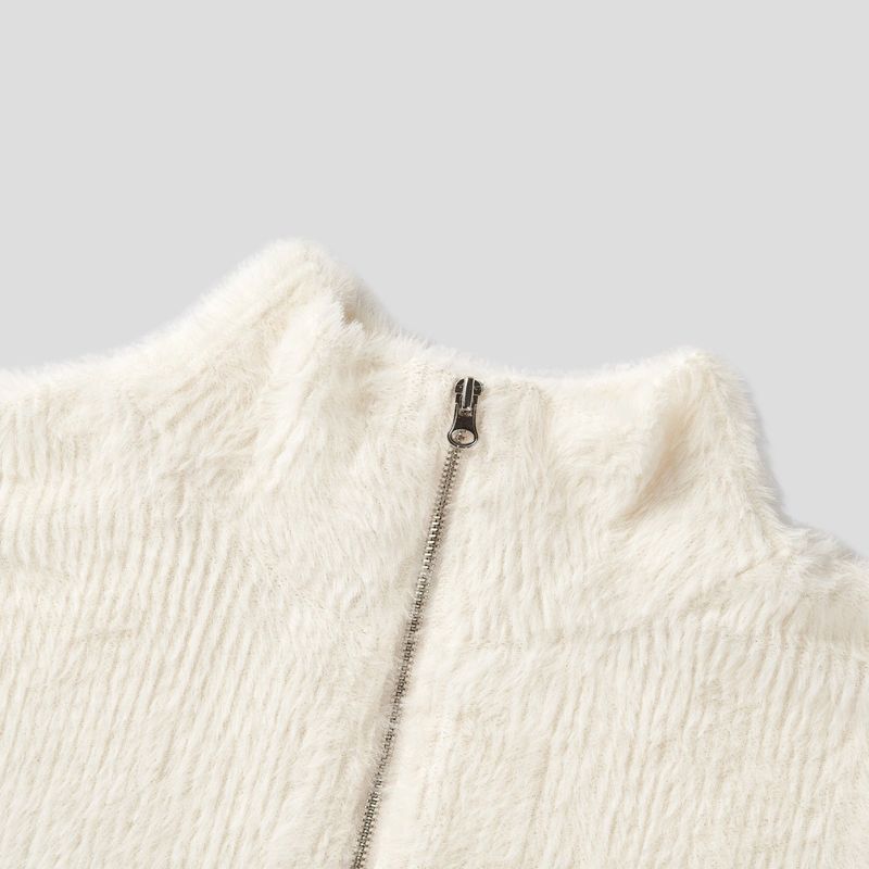 90's Lavin High Neck Soft Fur Zip-Up (2 colors)