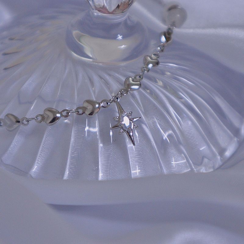 Crystal Heart White Jade Gemstone Necklace