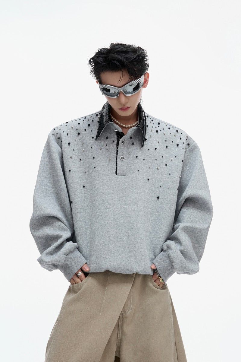Argue Cultureの「Pearl Sequin Colorblock Polo Sweatshirt（Tops）」