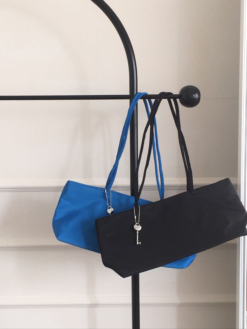 Vivid Slim Nylon Baguette Shoulder Bag