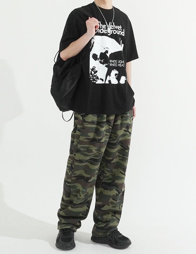 Camouflage Wide String Pants