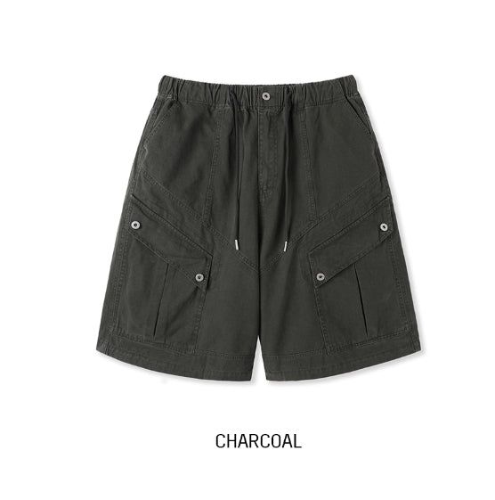 Roach Pigment Deep Dyeing Cargo Bermuda Shorts