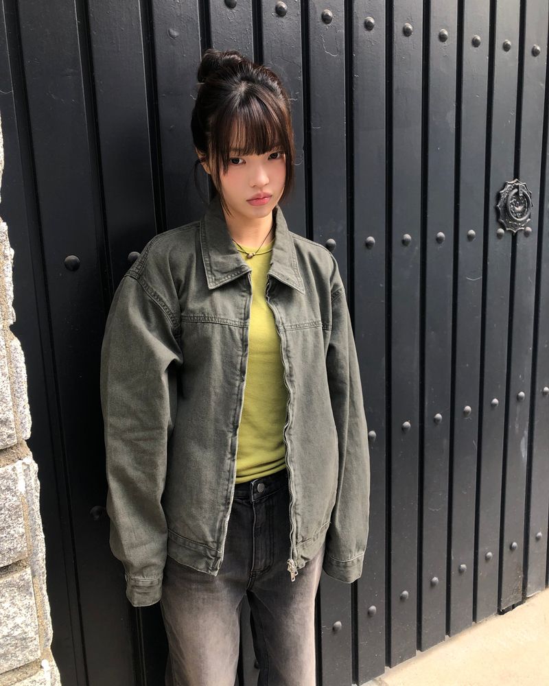 Luken Semi Crop Washed Collar Jacket