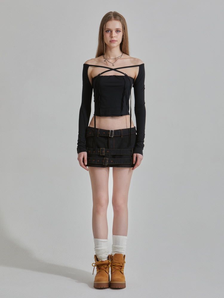 GATELESS（ゲートレス）の「BELT MINI SKIRT（Skirts）」