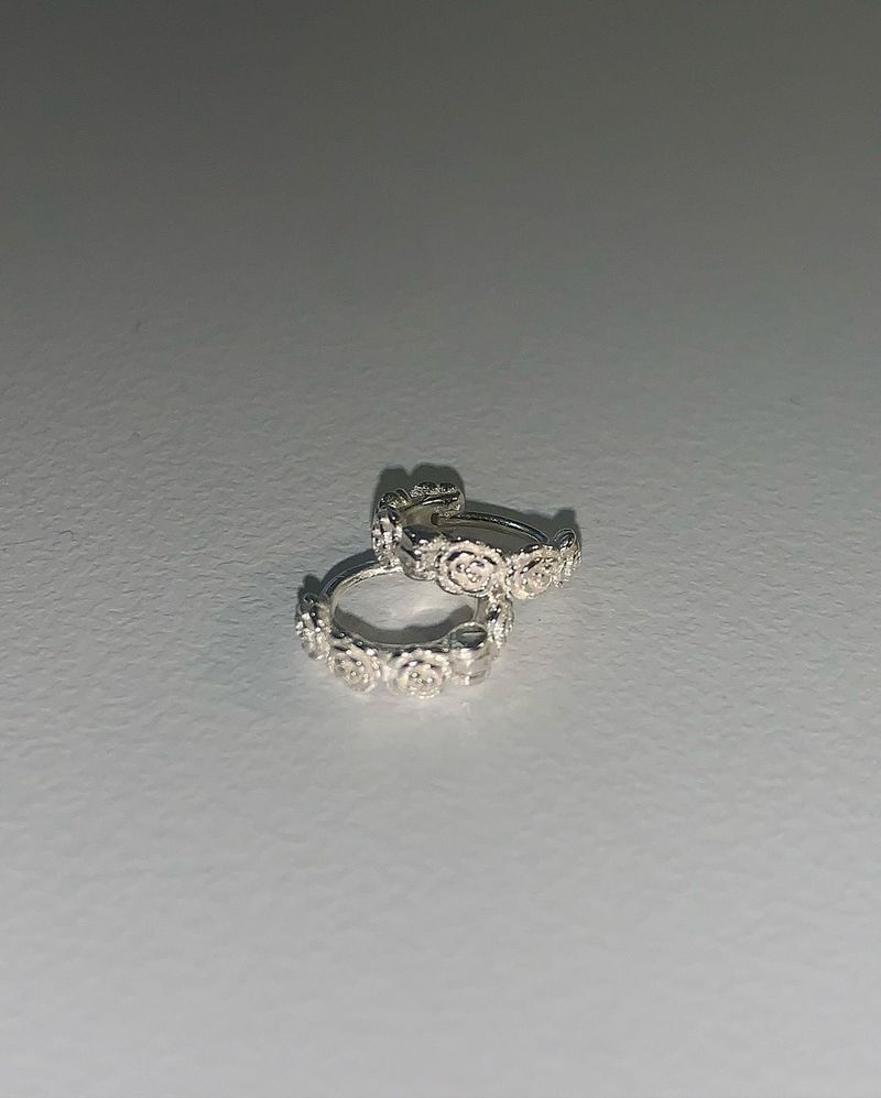  (silver925) ミニローズワンタッチピアス *silver