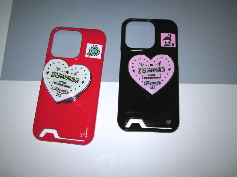 home square patch card pocket phone case black