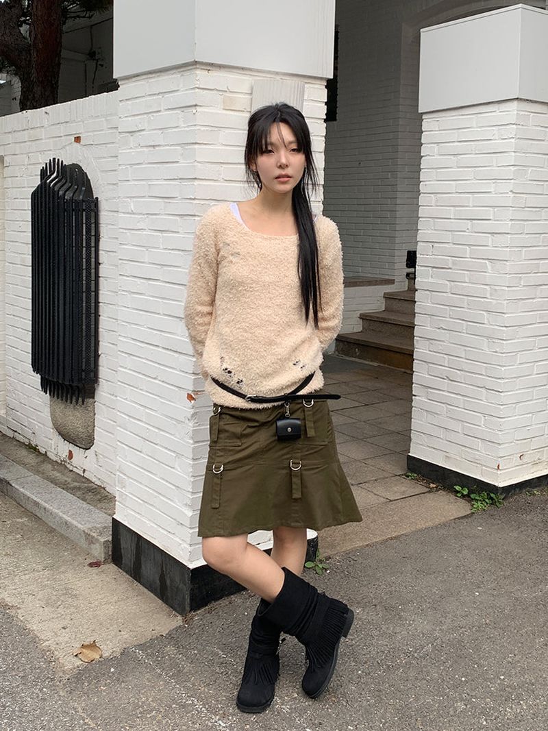BOUCLE DAMAGE LOOSE KNIT (2C)