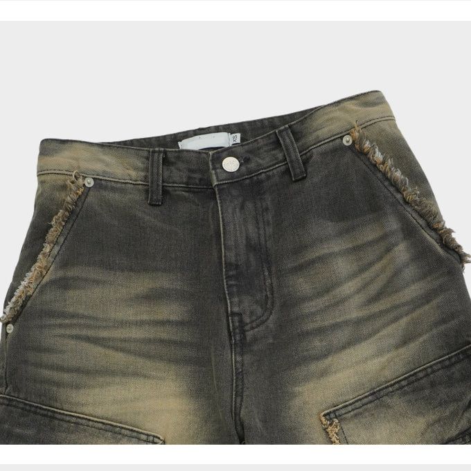 Franken cargo denim pants