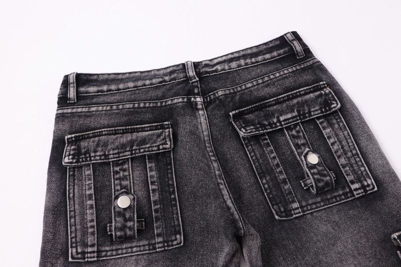 Cargo Pocket Flare Denim Jeans