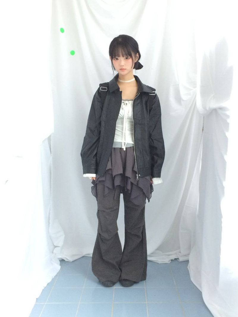 Slim Fit Ribbon Shirring Top