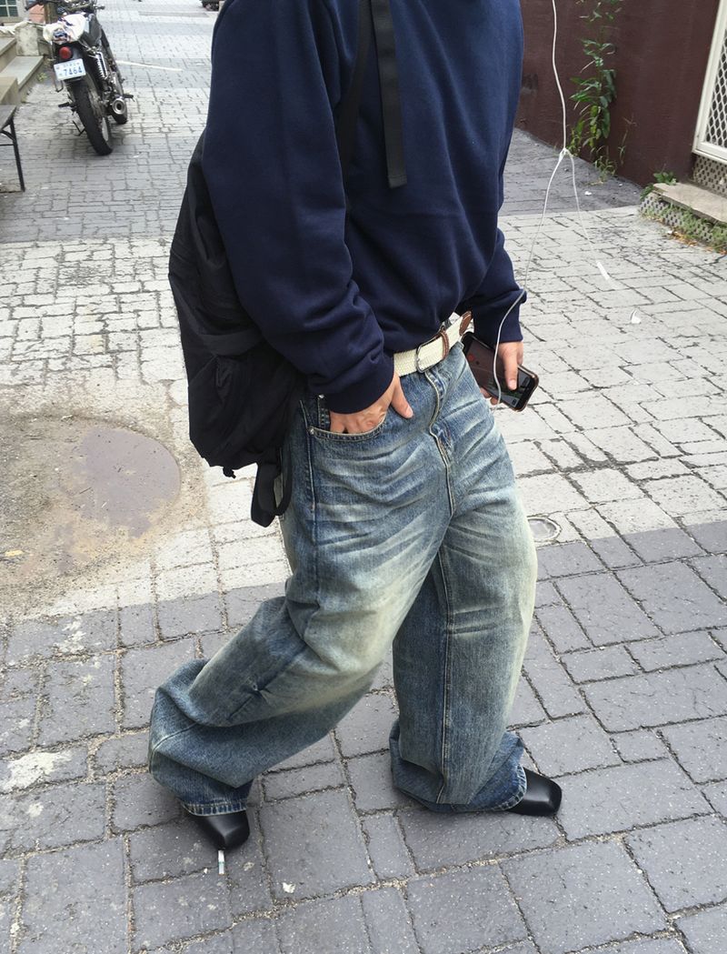 No.1876 F wide denim PT
