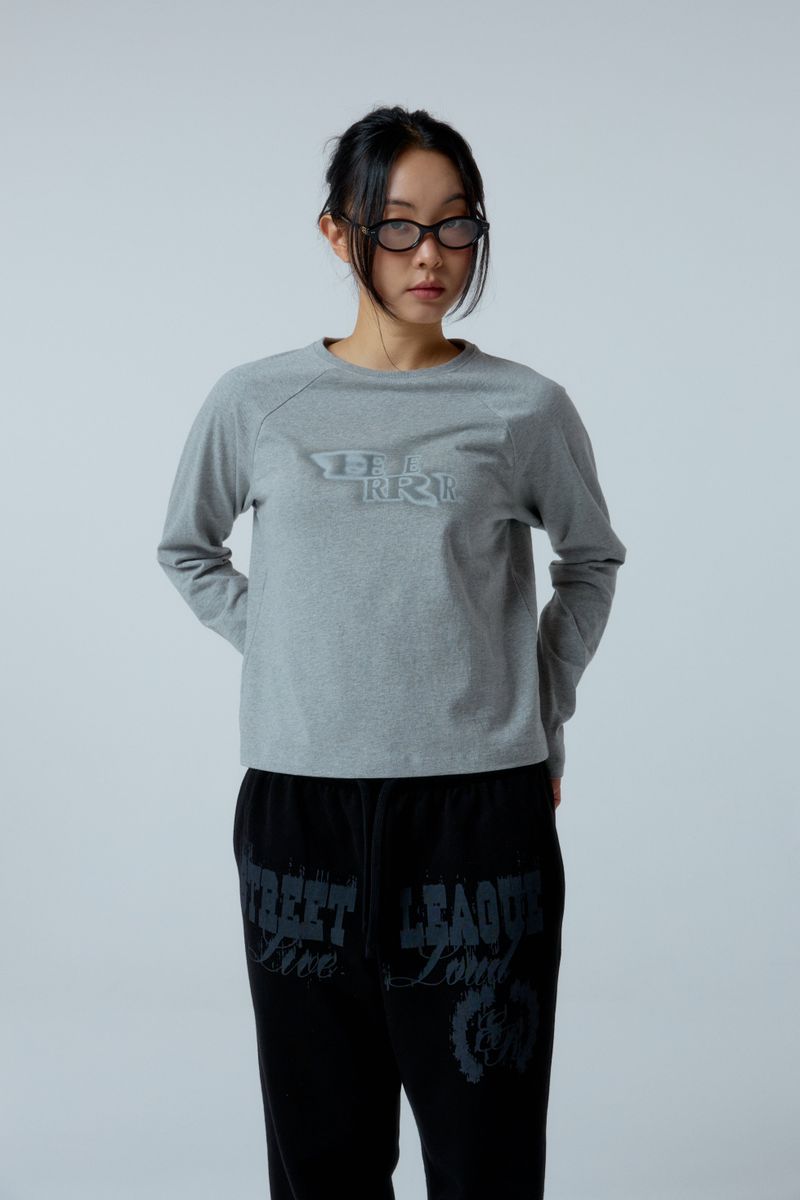 EEERRR Distorted Logo raglan long sleeve (Melange)