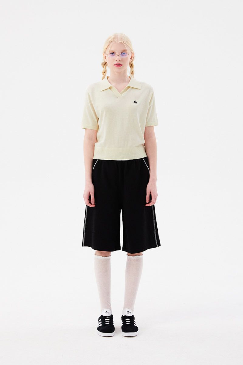 MONO CHERRY OPEN COLLAR KNIT [IVORY]