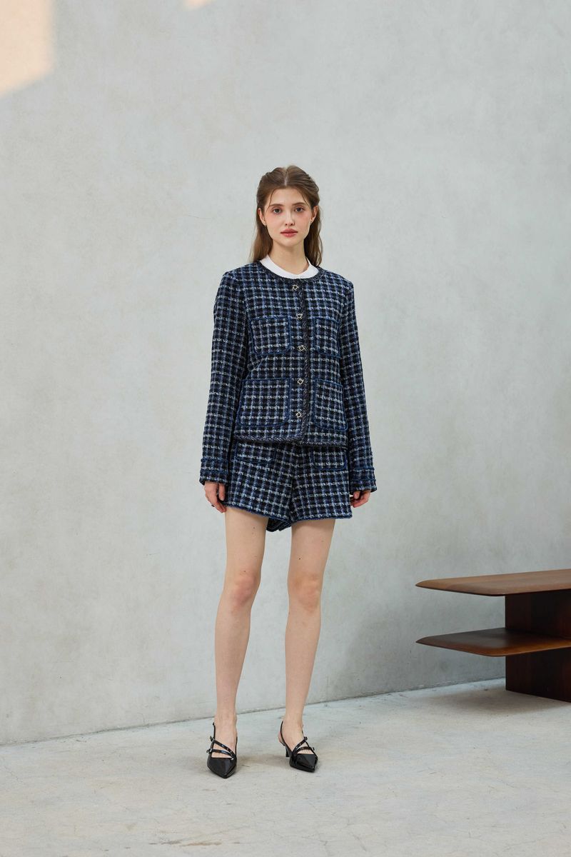 COMELY TWEED JACKET / BLACK