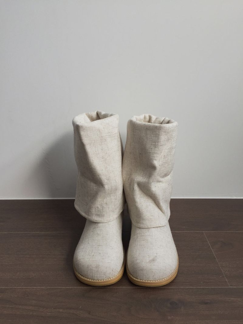 Chunky linen boots (1color)
