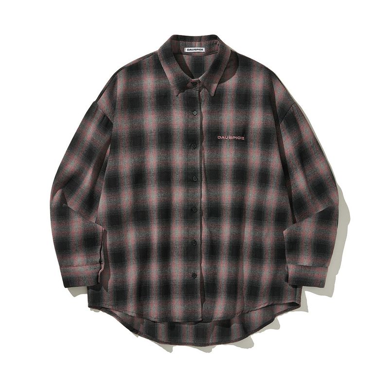 (DUC) Logo ombre checkshirt Pink