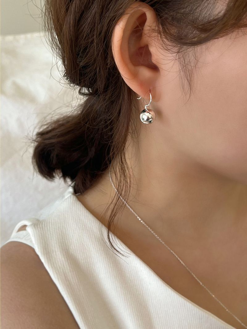 Silver bell earring (silver)