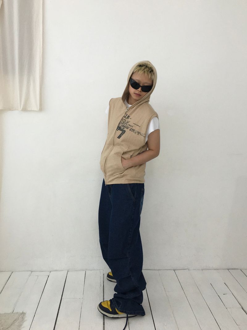 Vintage Hooded Vest(4c)