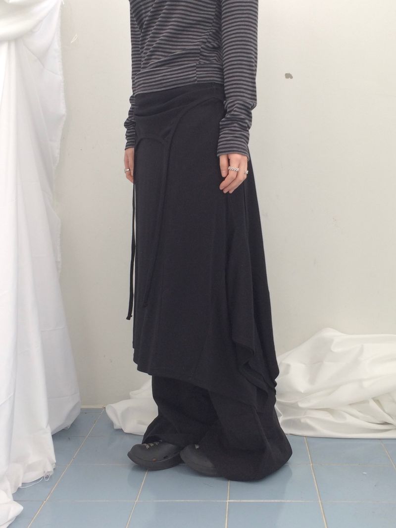 double-strap draped long dress