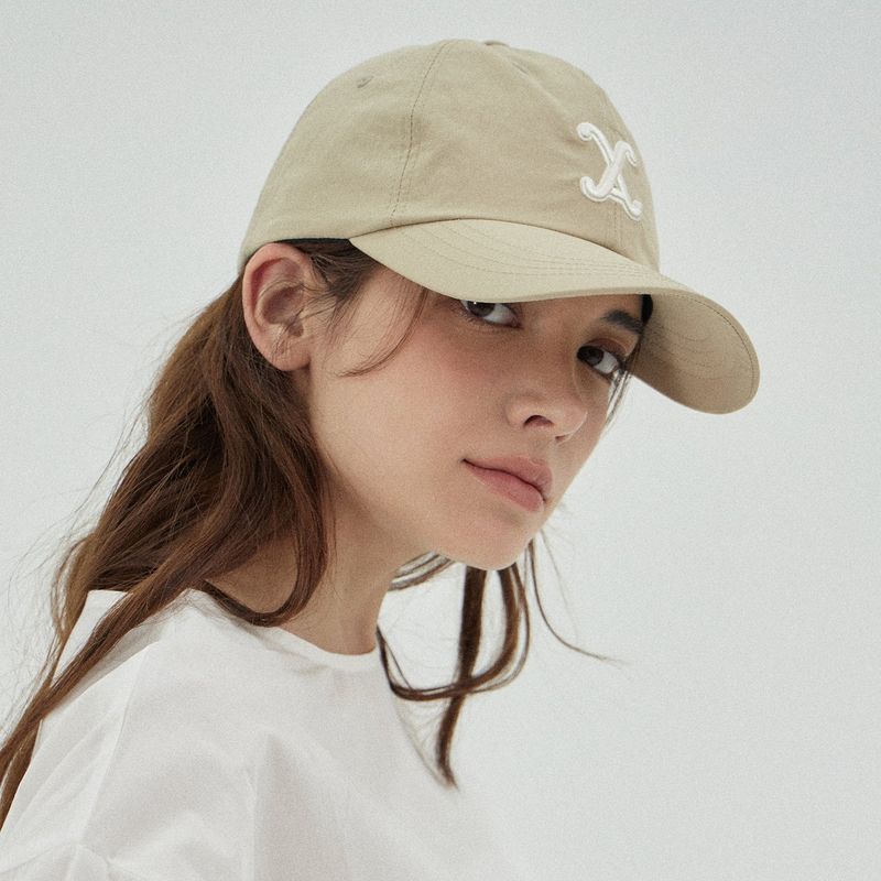 VA Curved Logo Nylon Ball Cap / Lightbeige