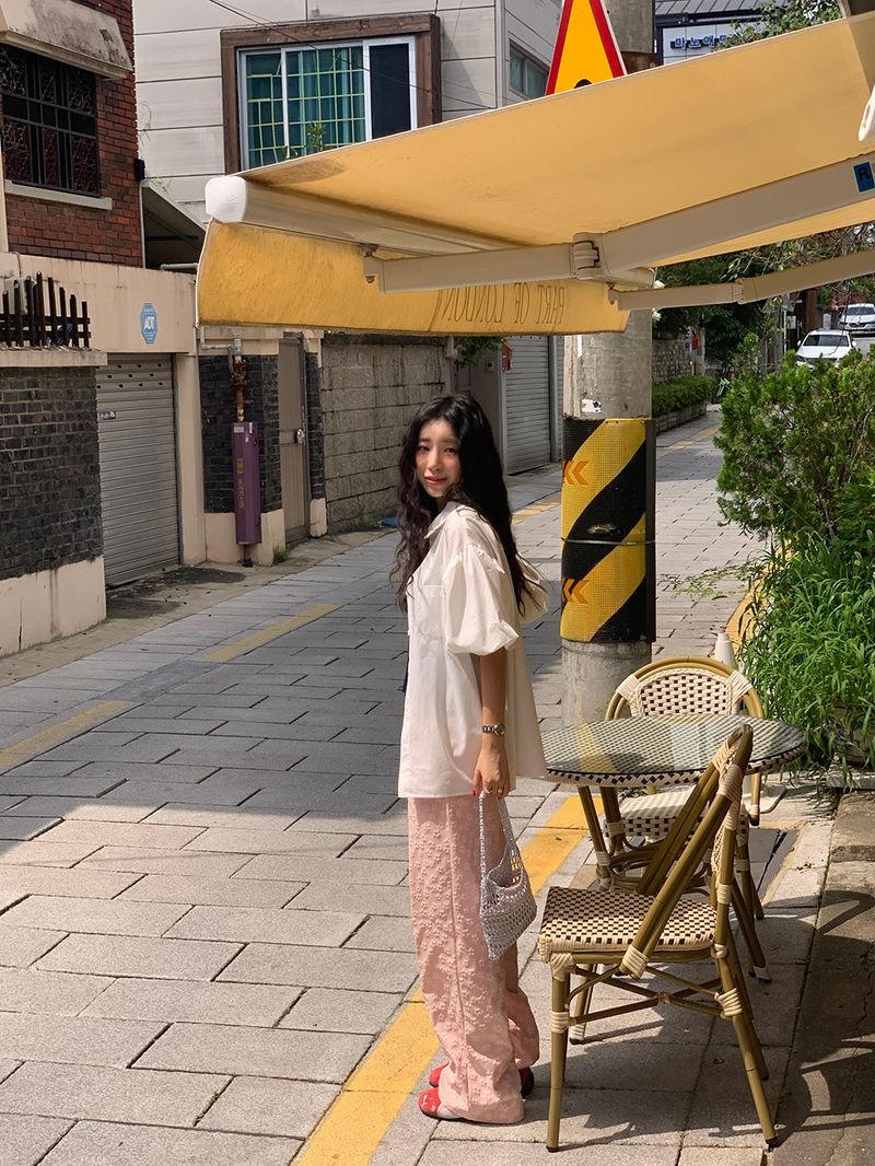 [MADE] PESTO FLOWER WIDE PANTS