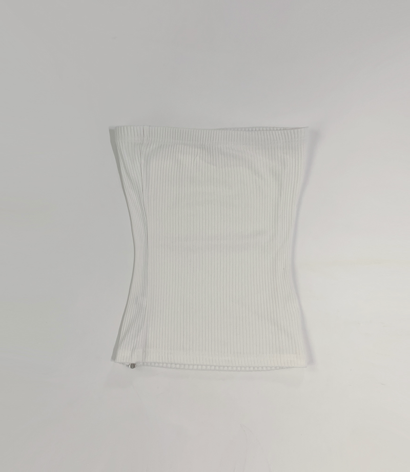 Doppen Zipper Tube Top (white)