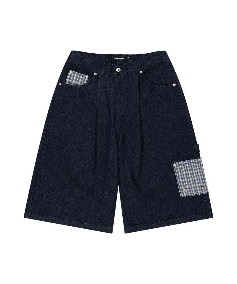 BERMUDA CHECK POCKET DENIM SHORT