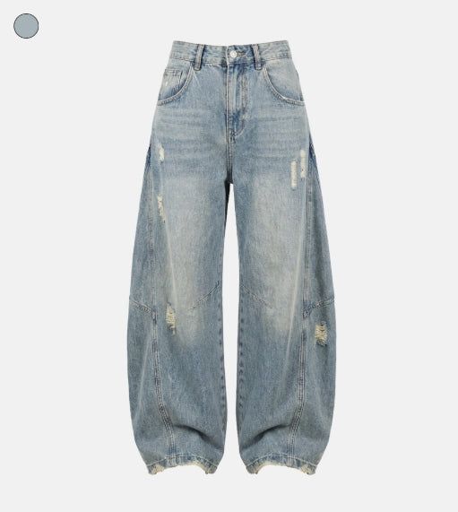 Cotton Blue Vintage Denim Pants