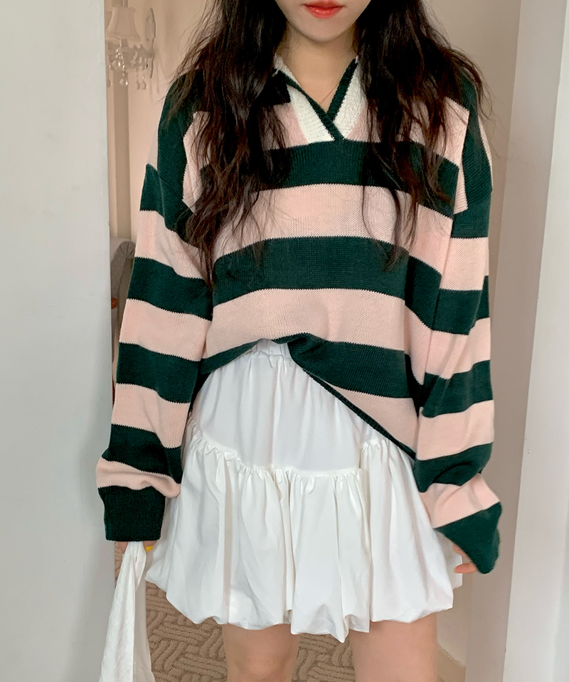 Bold Stripe Collar Knit