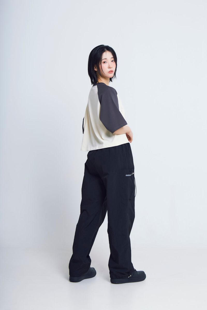 circle print raglan ½T-shirts_charcoal/ivory