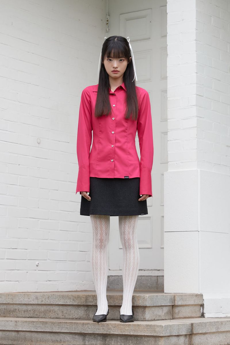 SLIM LINE CUFFS SHIRTS (PINK)