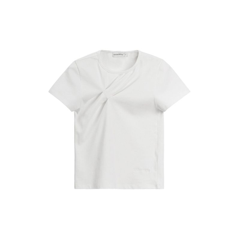 スラッシュピンタックTシャツ (WHITE)