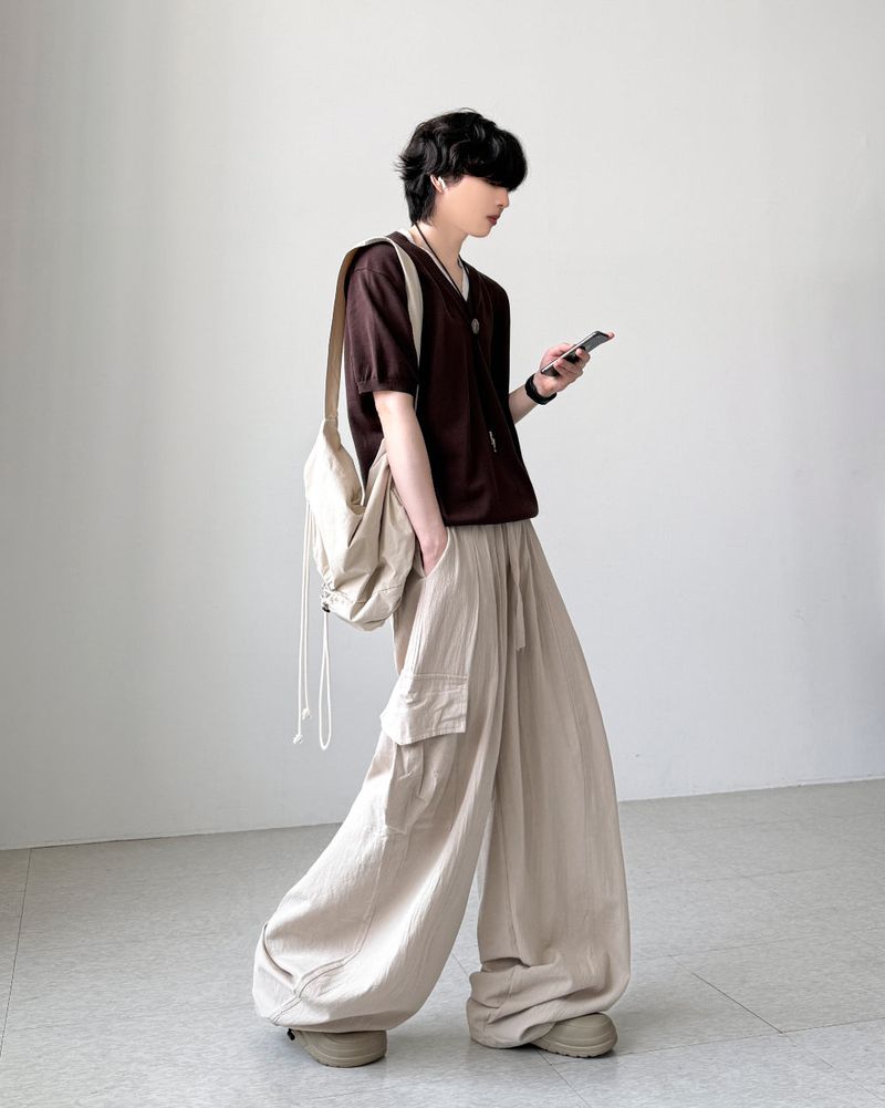 Linen Balloon Cargo Pants