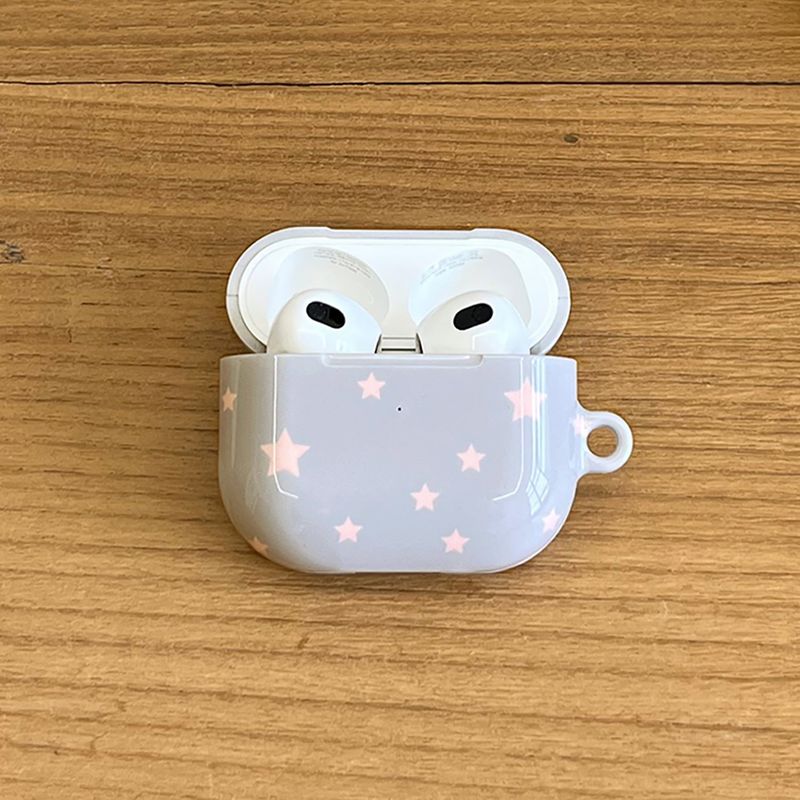 star glossy airpods case(gray)