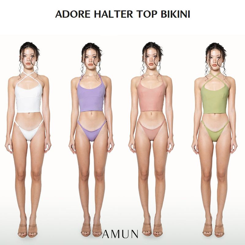 Adore halter top bikini set [lime]