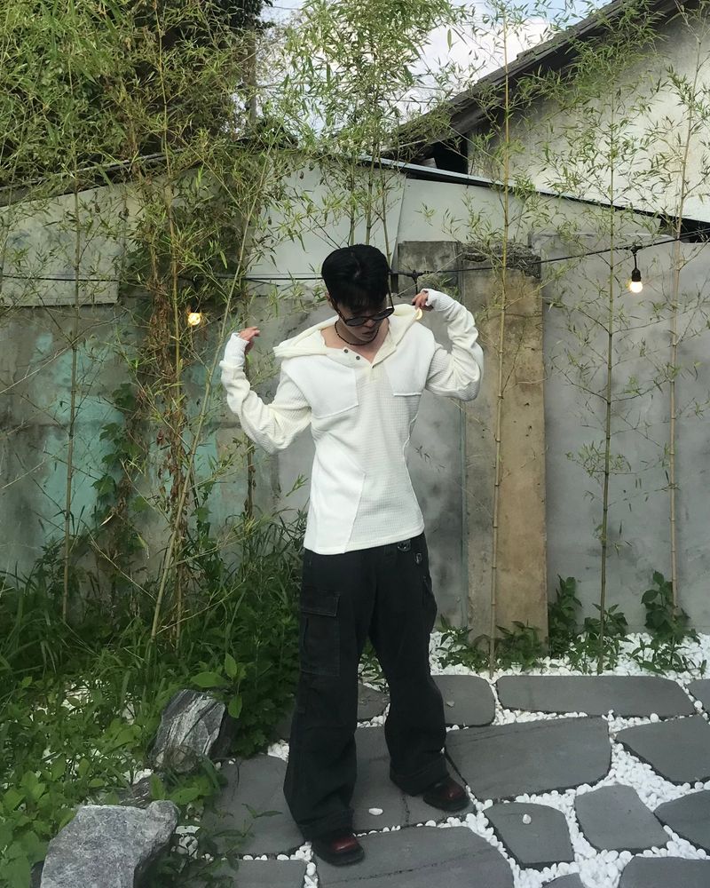 Deep-Dye Cotton Cargo Pants