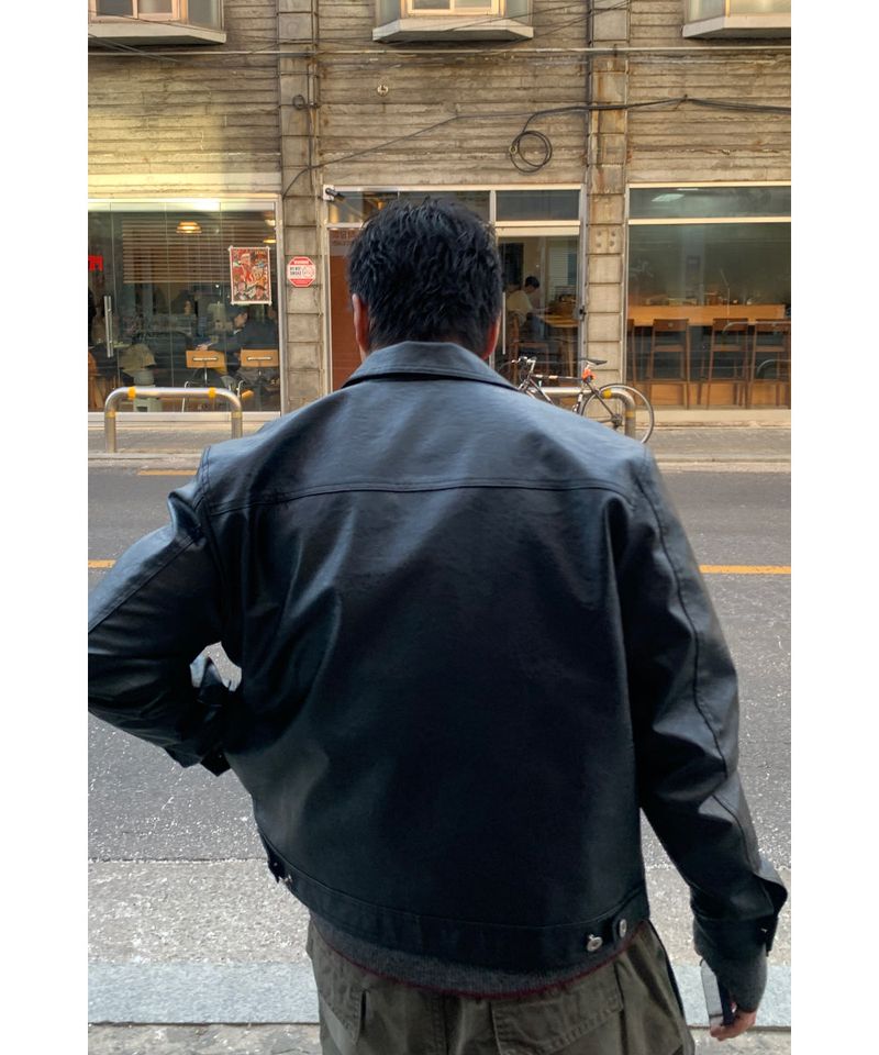 Coupei leather crop jacket