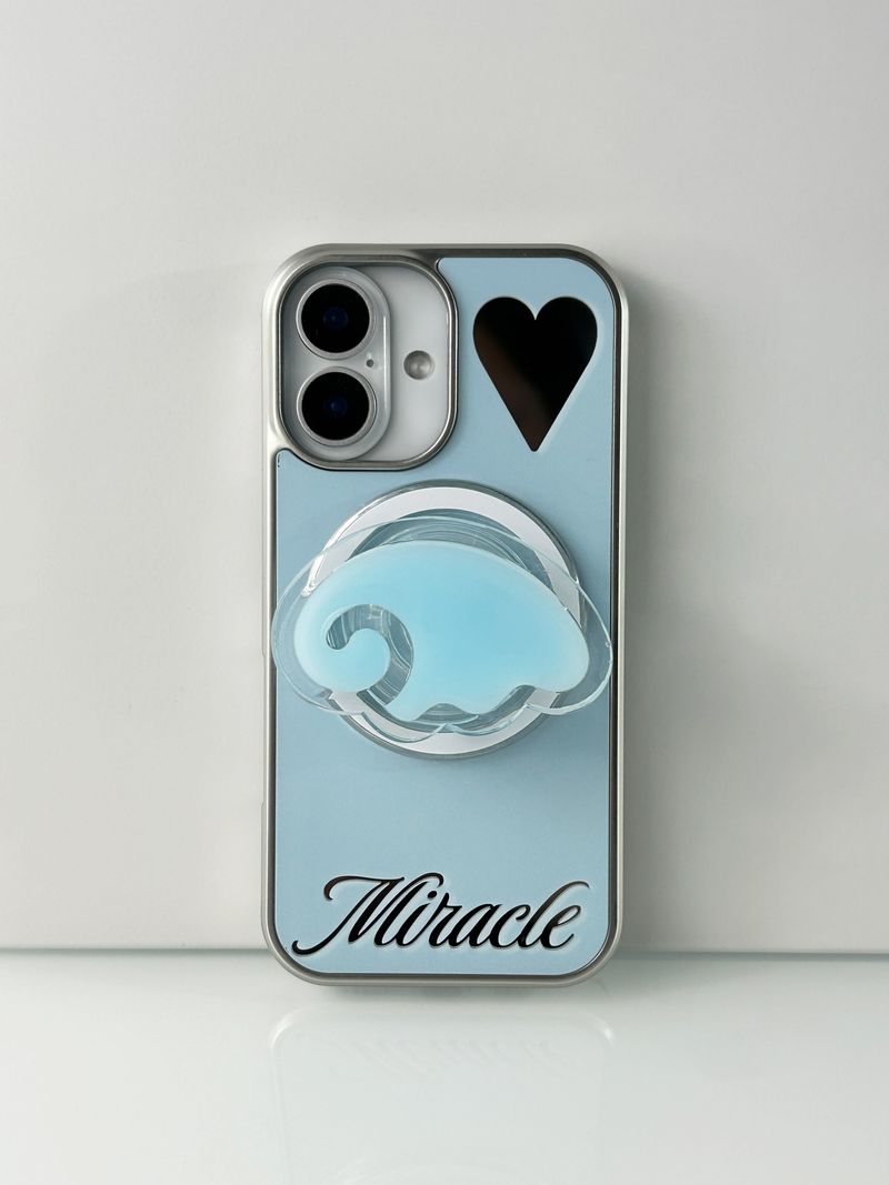 Miracle Magsafe Mirror Silver Glass Bumper Case(Blue)