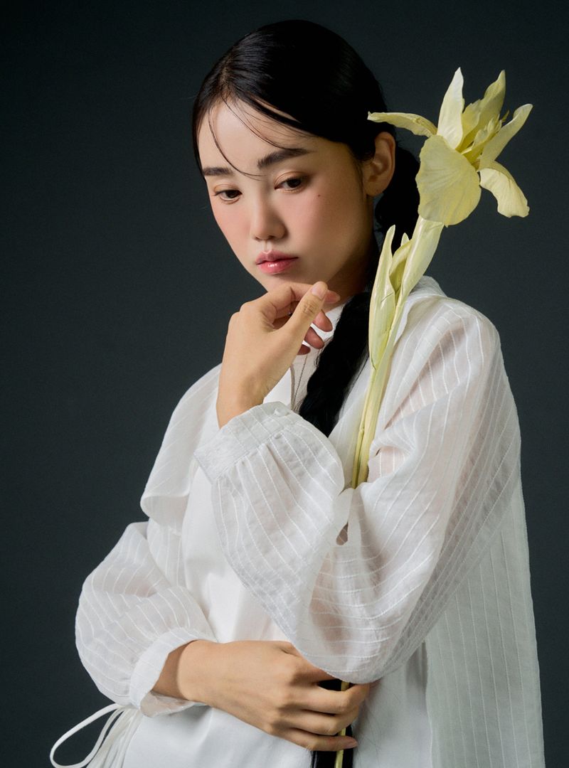 Pinny layered dress (white)