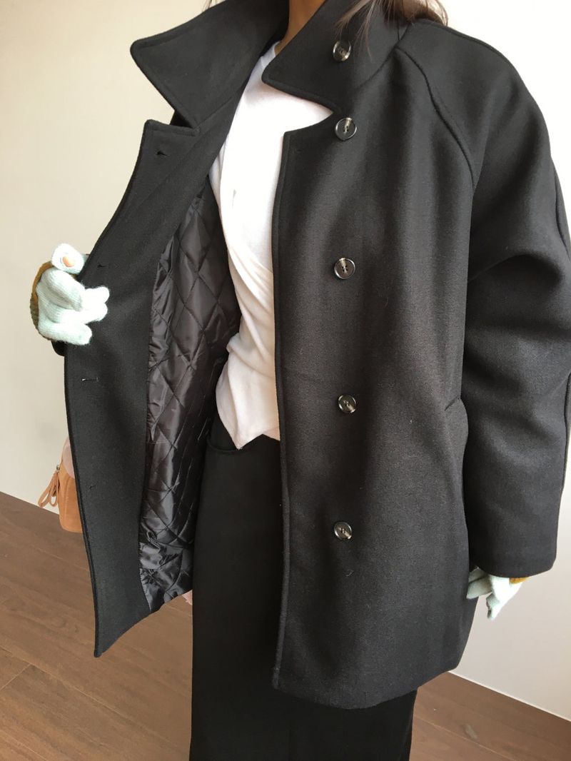 Classic High Neck Half Coat (2 Colors)